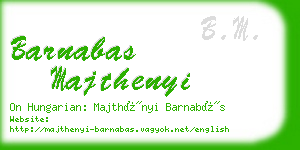 barnabas majthenyi business card